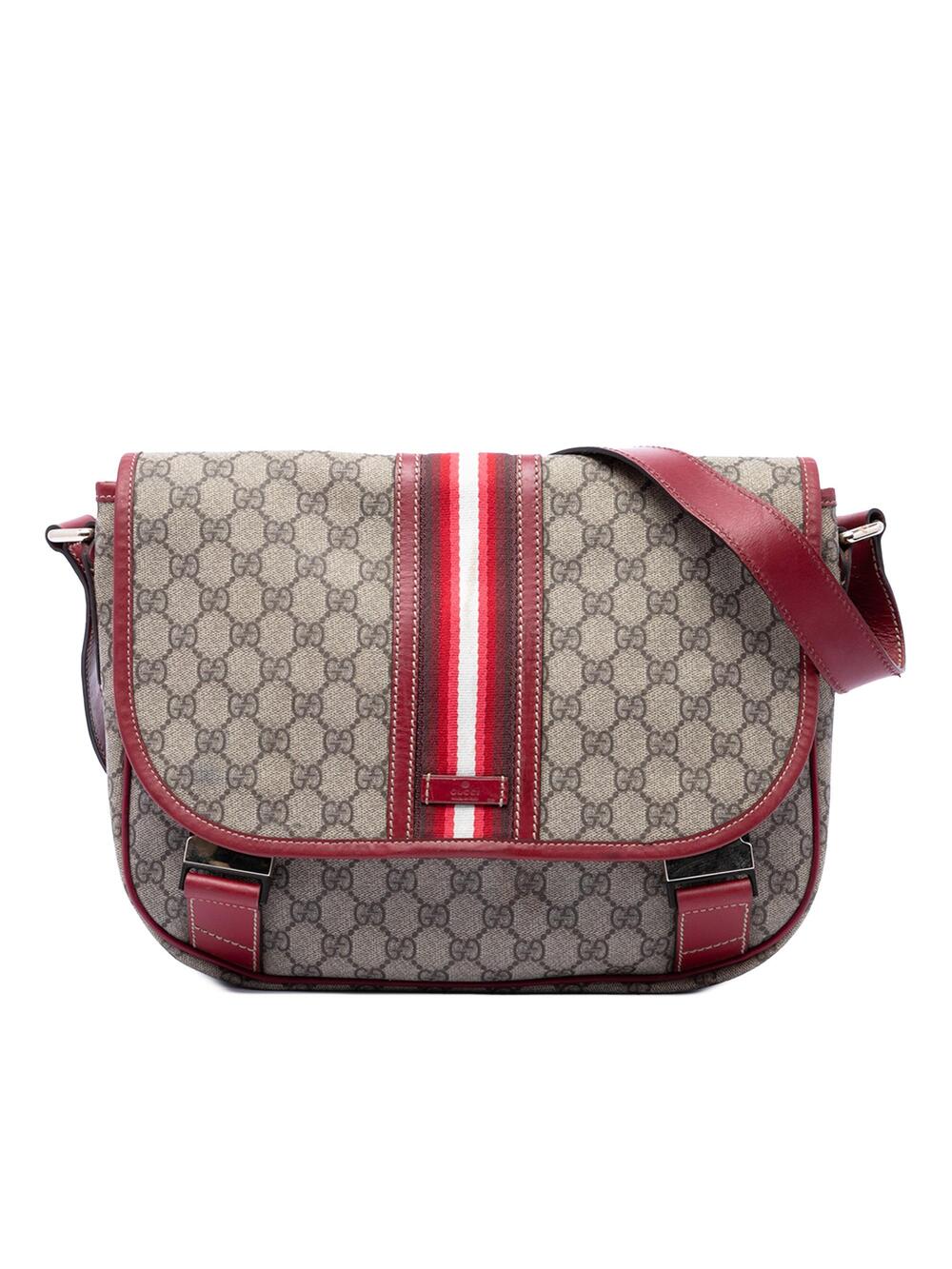Gucci Web Flap Messenger Bag Gg Coated #311619G92B